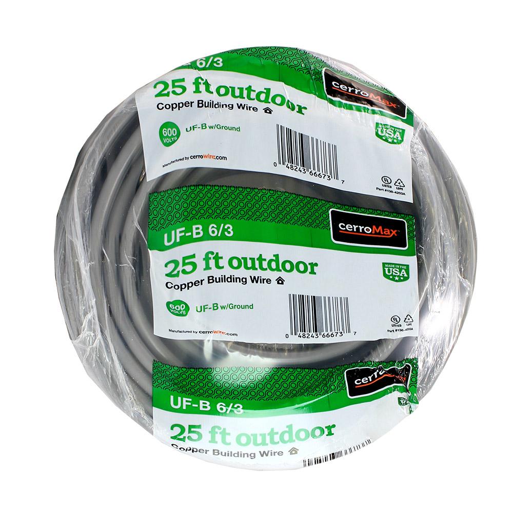 Cerrowire 25 ft. 6/3 UF-B Wire-138-4203A - The Home Depot