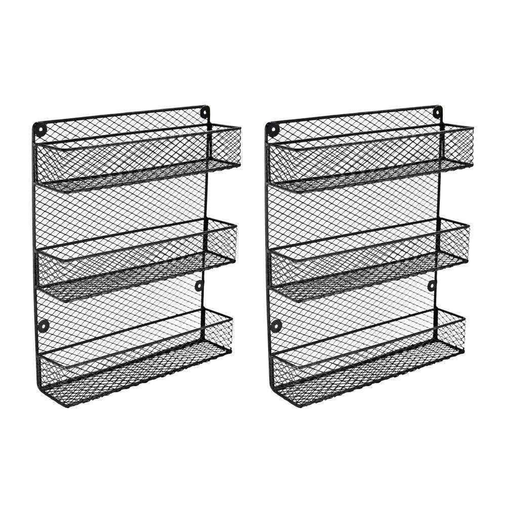 Black Spice Racks Spice Jars Kitchen Storage Organization