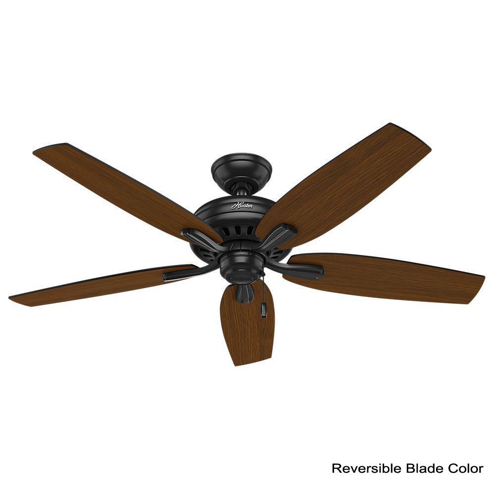 Hunter Newsome 52 In Indoor Outdoor Matte Black Ceiling Fan 53324