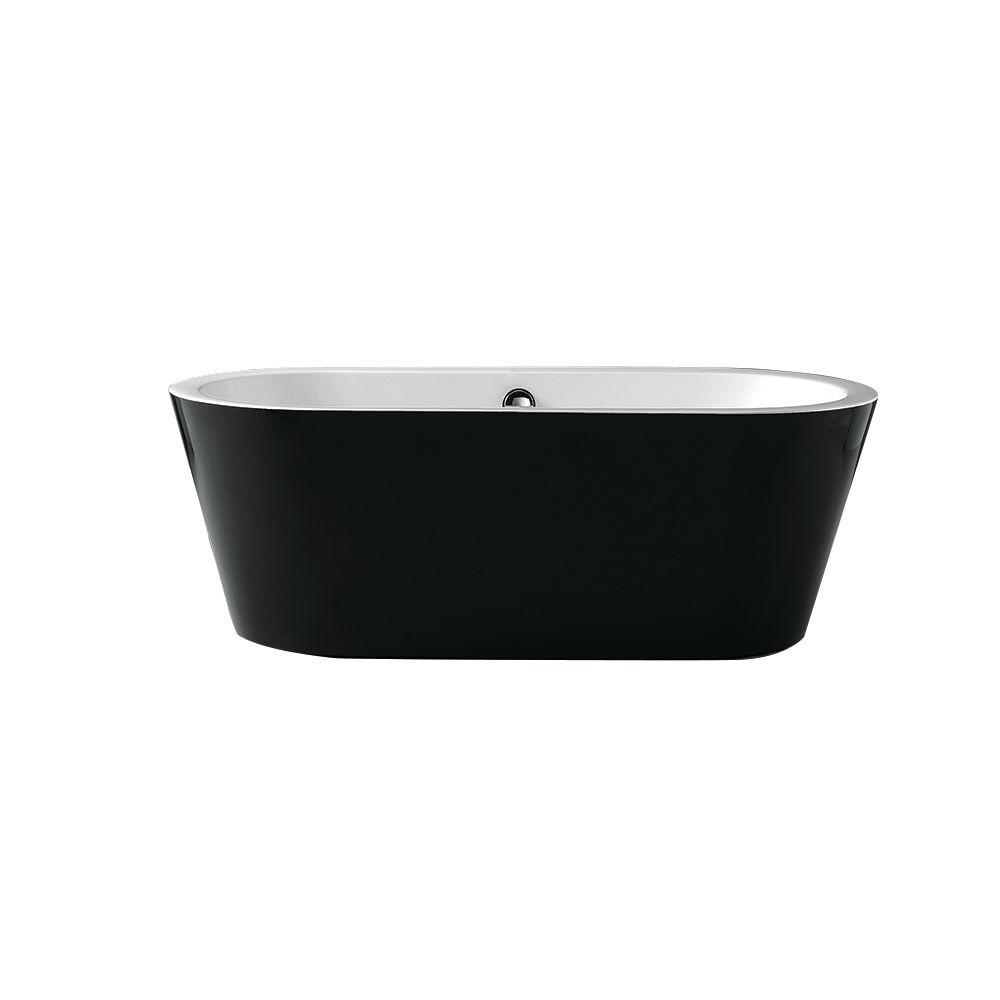 Jade Bath Urban Retreat Collection Saratoga 5.8 ft. Center Drain FreeStanding Bathtub in Black