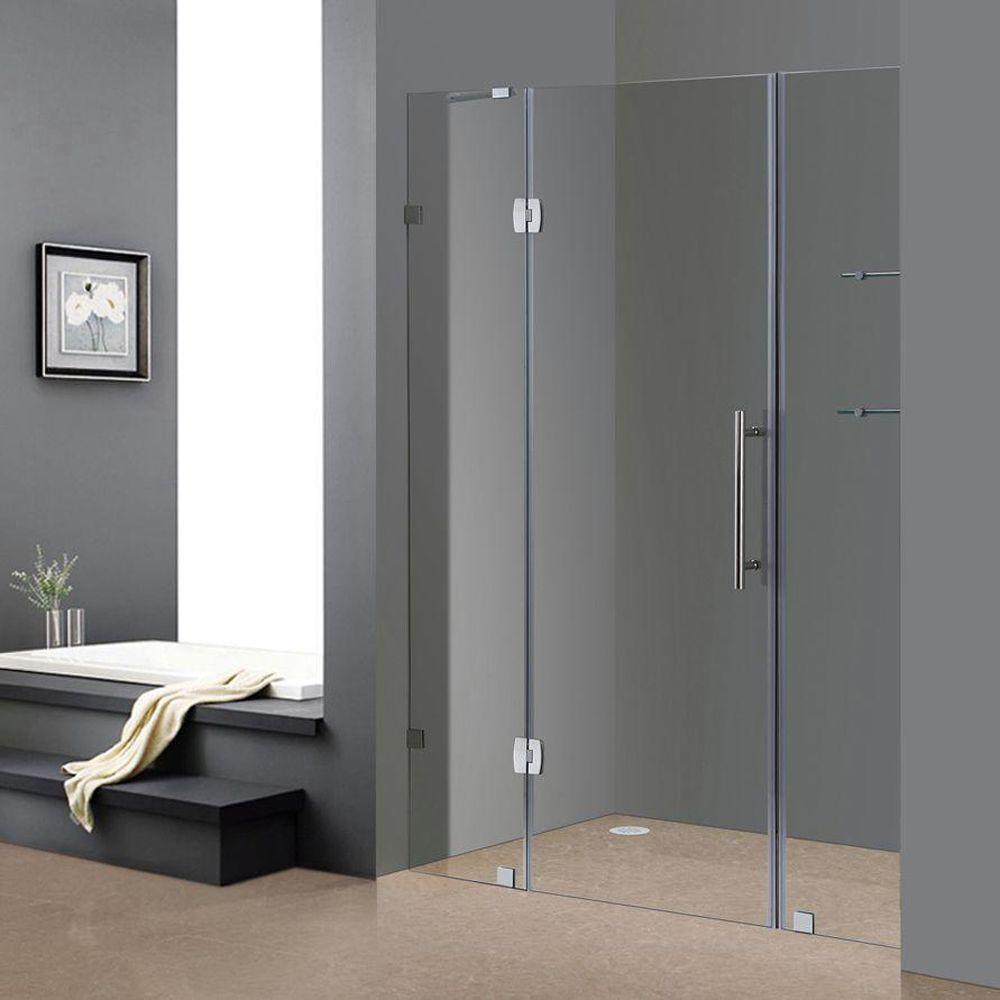 Aston Soleil 60 in. x 75 in. Completely Frameless Hinged 