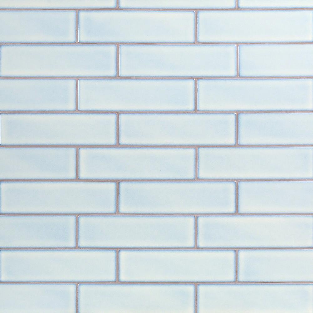 Light Blue Ceramic Tile The Home Depot Vintage Light Blue 3 In X 9 8 Mm Ceramic Wall Mosaic
