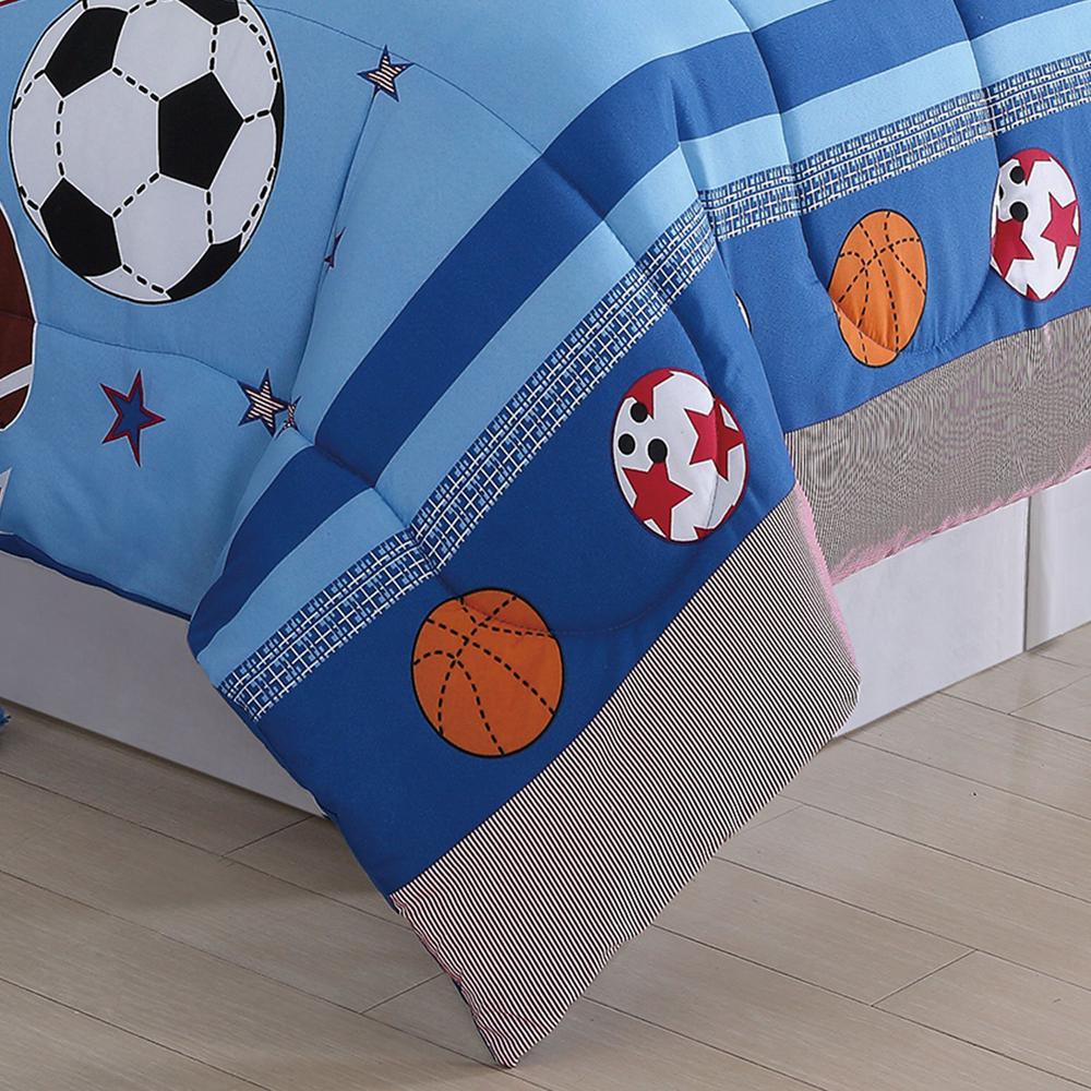 My World Sports 2 Piece Blue Sports Twin Comforter Set Cs8997tw
