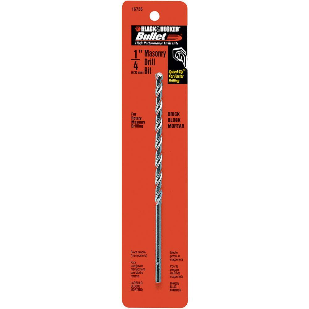 BLACK+DECKER 1/4 in. x 6 in. Rotary Masonry Bit16736 The Home Depot
