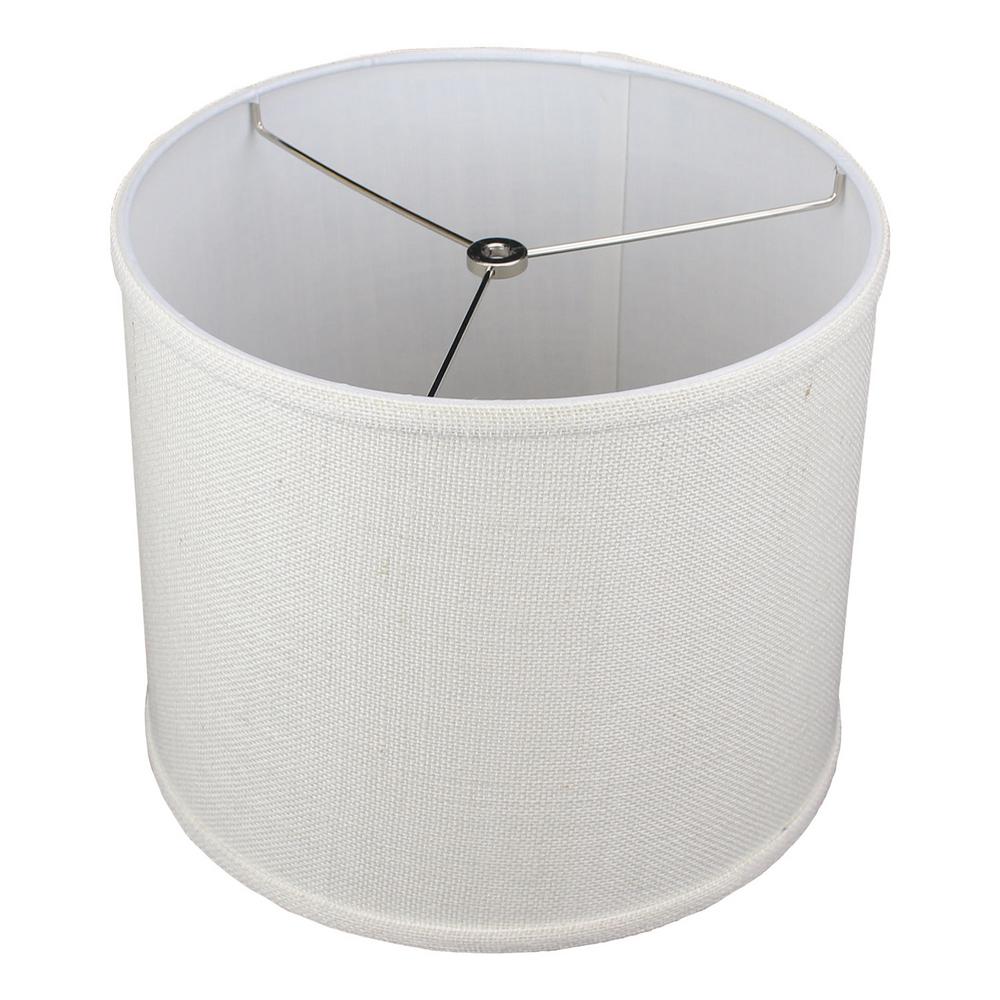 Fenchelshades Com 12 In Top Diameter X 10 H Bottom Burlap Off White Drum Lamp Shade