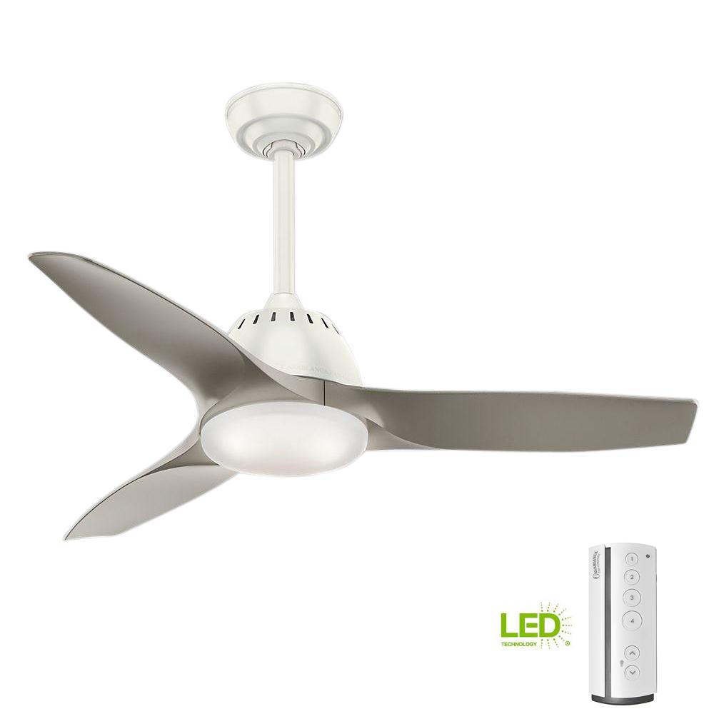 Casablanca Wisp 44 In Led Indoor Fresh White Ceiling Fan With Remote Control