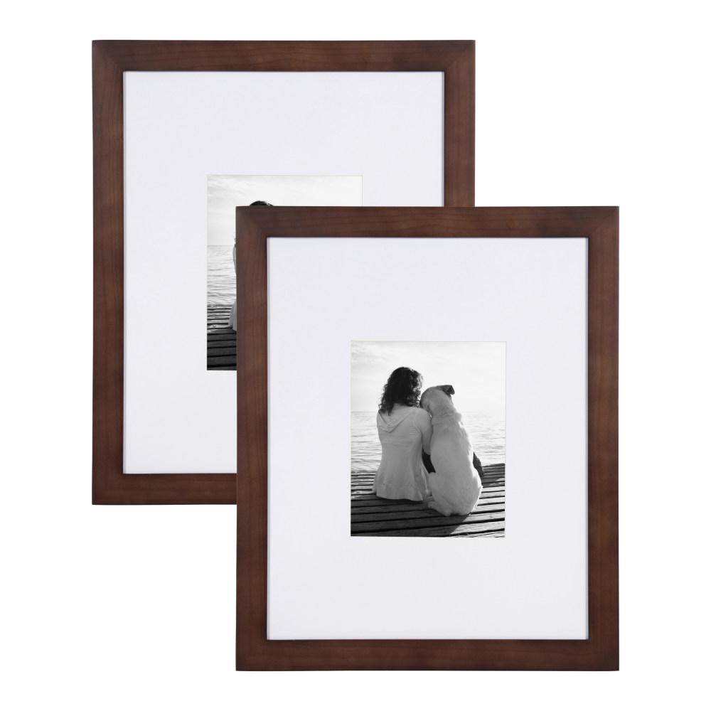 Picture Frames Home Decor The Depot Museum 16x20 Matted To 8x10 Walnut Brown Picture Frame Set Of