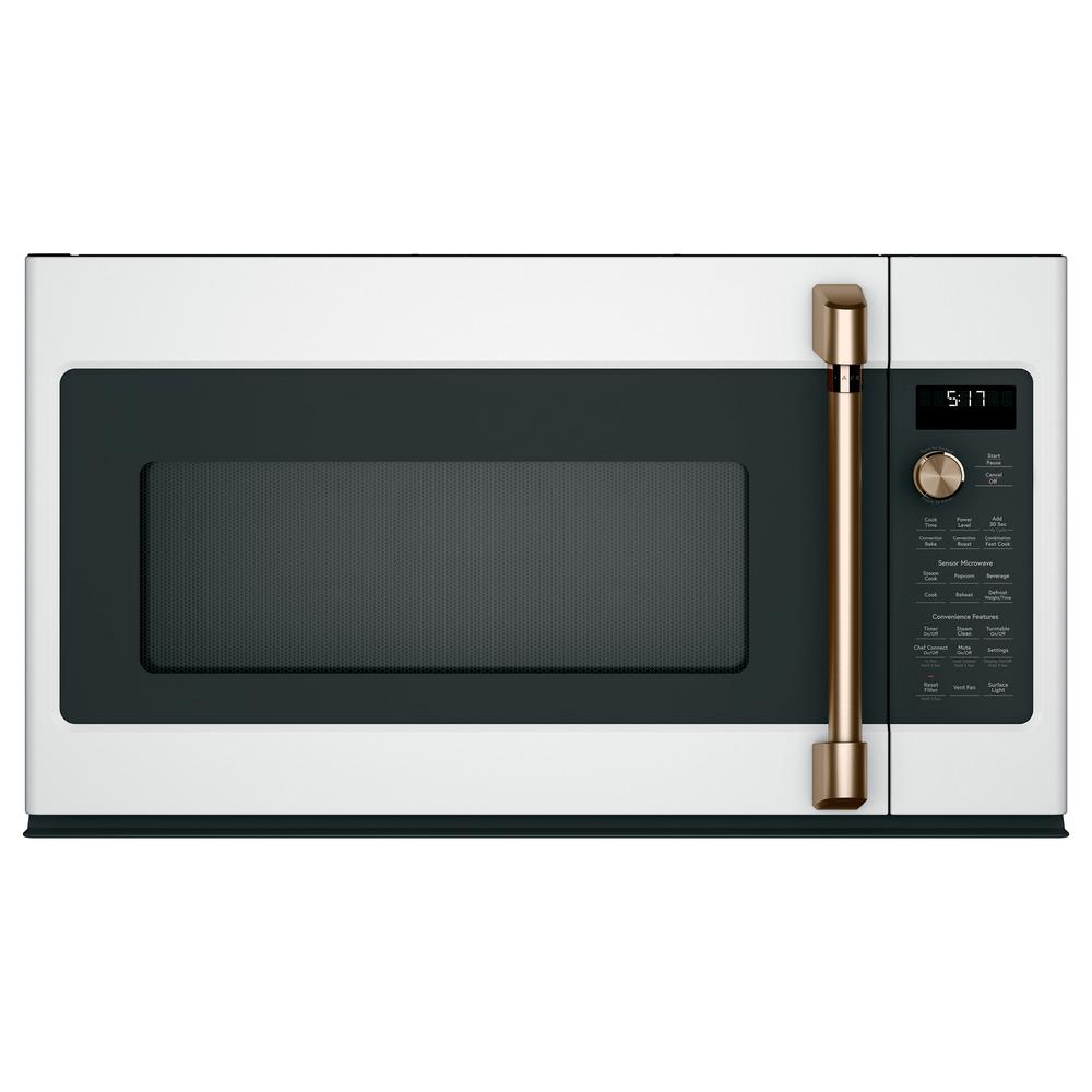 Cafe 1 7 Cu Ft Over The Range Convection Microwave With Sensor Cafe 1 7 Cu Ft Over The Range Convection Microwave With Sensor Cooking In Matte White Fingerprint Resistant