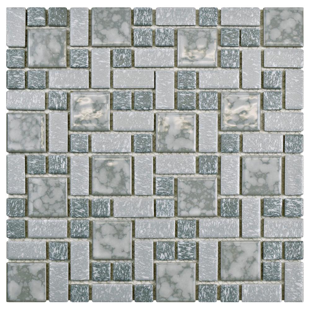 Merola Tile University Light Grey 11 3 4 In X 5 Mm University Light Grey 11 3 4 In X 5 Mm Porcelain Mosaic Tile 9 62 Sq Ft Case