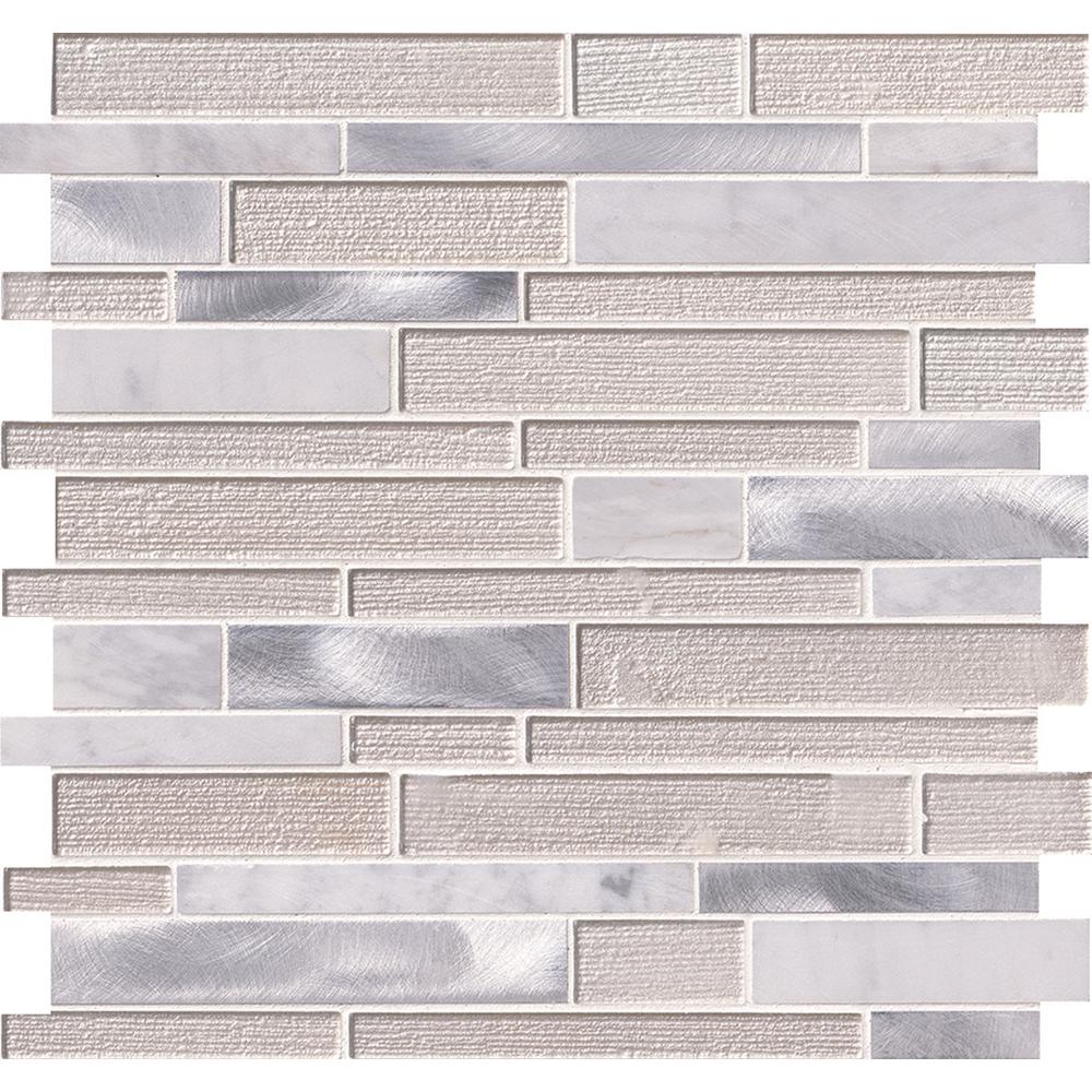 white wave interlocking backsplash