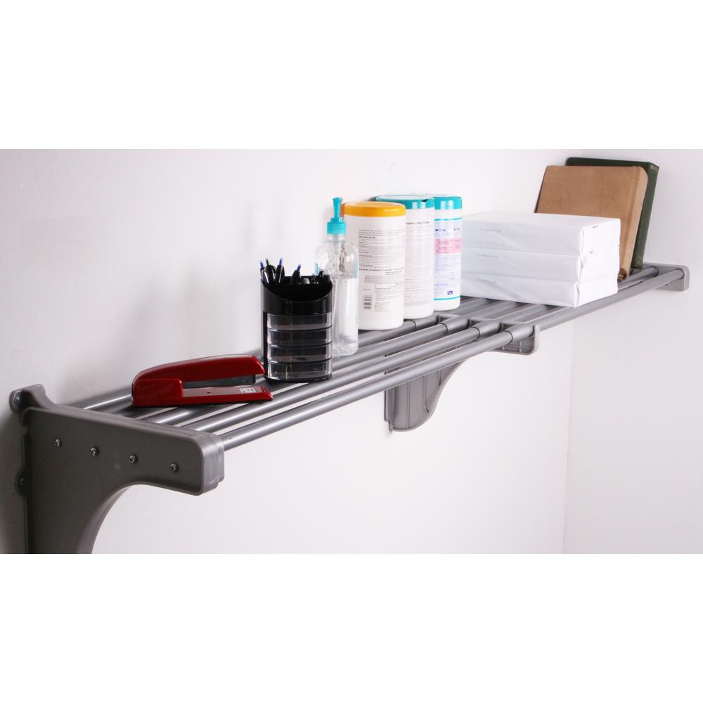 EZ Shelf 12 in. D x 41 in. to 74 in. W x 10.5 in. H Expandable Silver