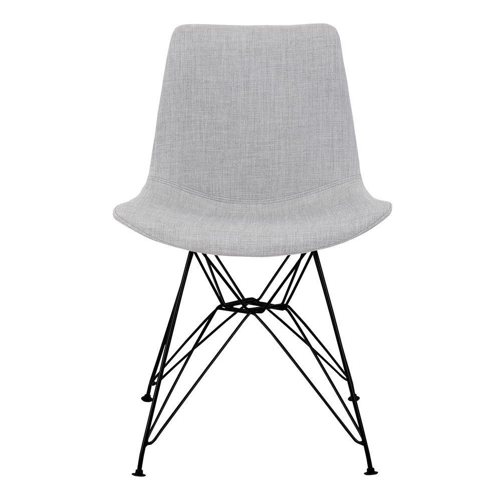 armen living palmetto grey fabric contemporary dining chair with black  metal legslcplchblgr  the home depot