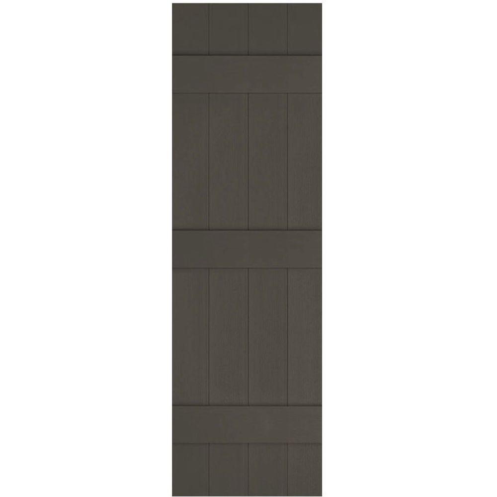 14 x 80 010 Musket Brown 1 Pair Mid America Board and Batten 14 4 Board Joined Vinyl Standard Shutter