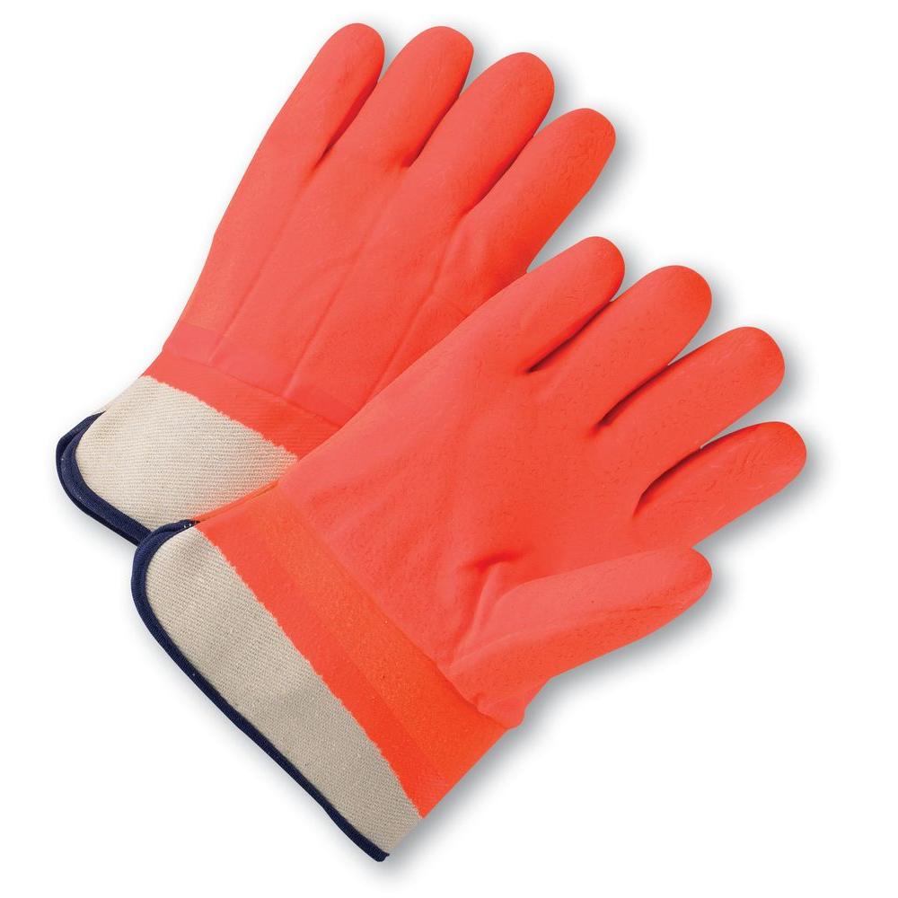 Safety Orange PVC Coated Gloves 