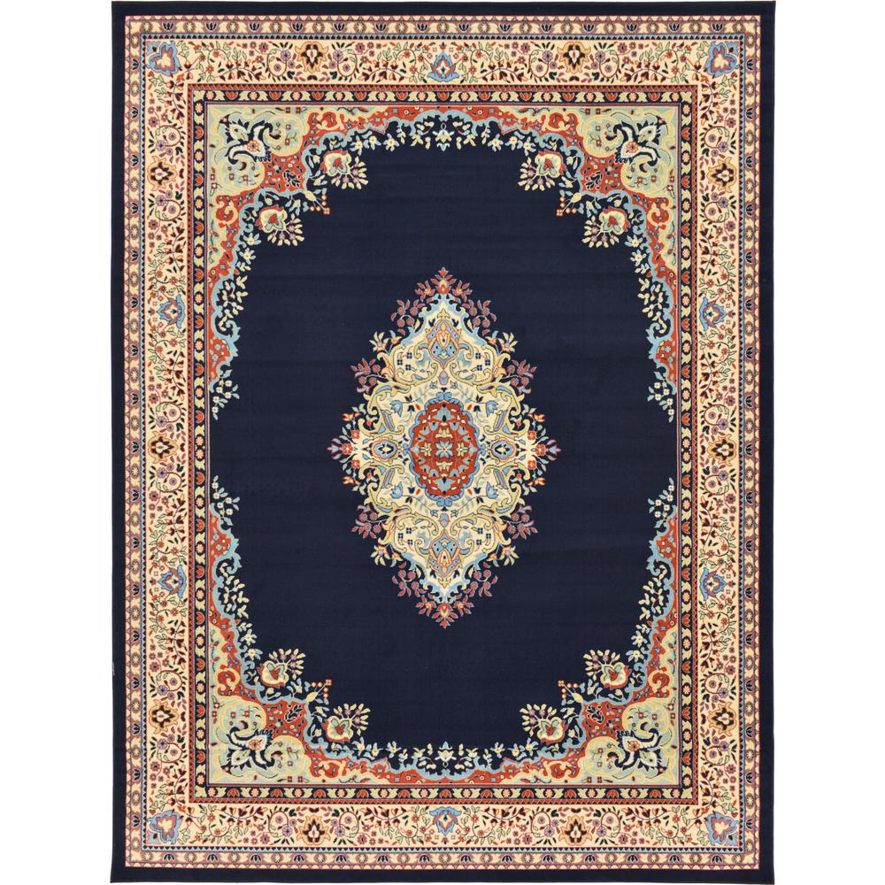 Unique Loom Reza Washington Navy Blue 9 10 X 13 0 Area Rug