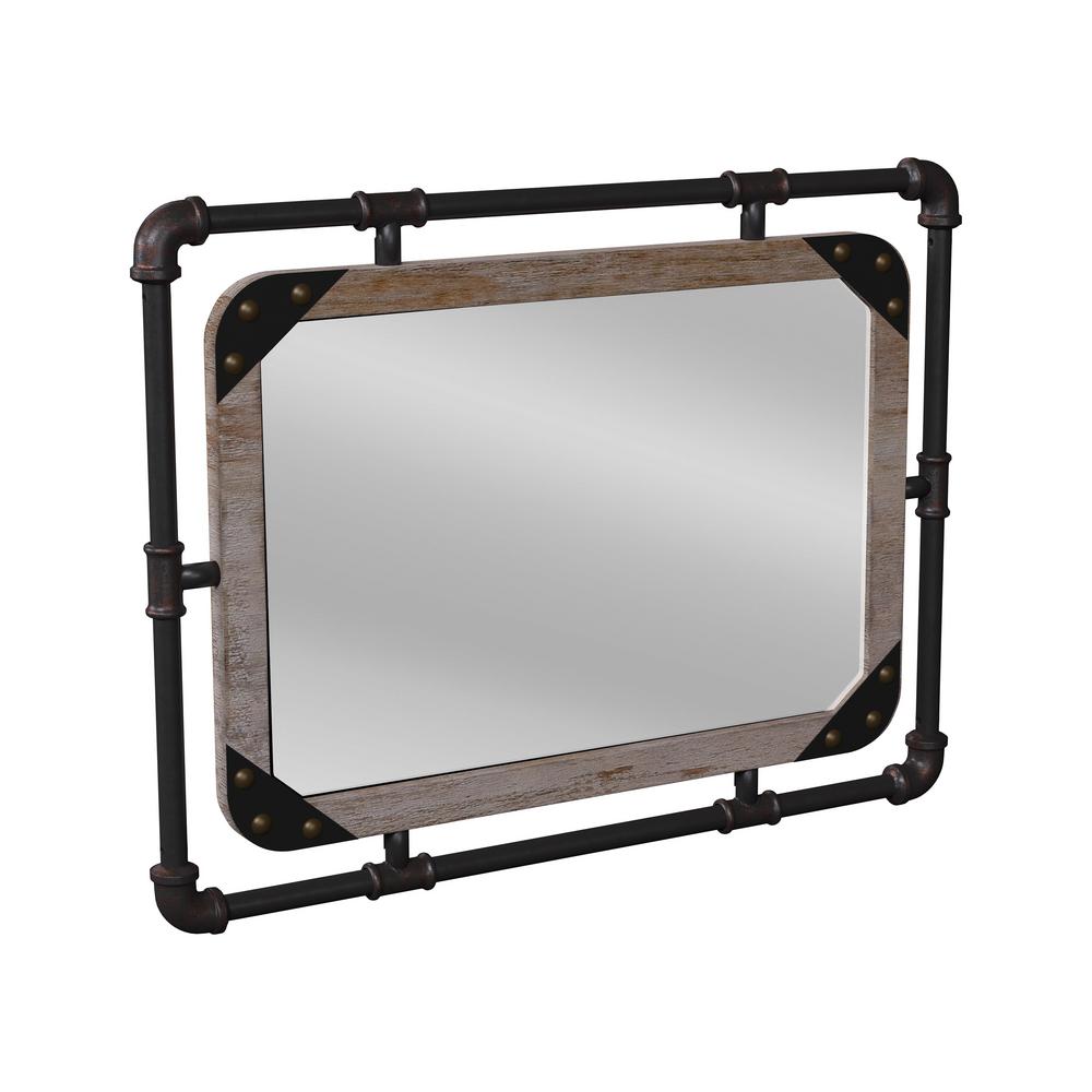 Furniture Of America Justeen Antique Black Metal Mirror Idf 7914m America Justeen Antique Black Metal