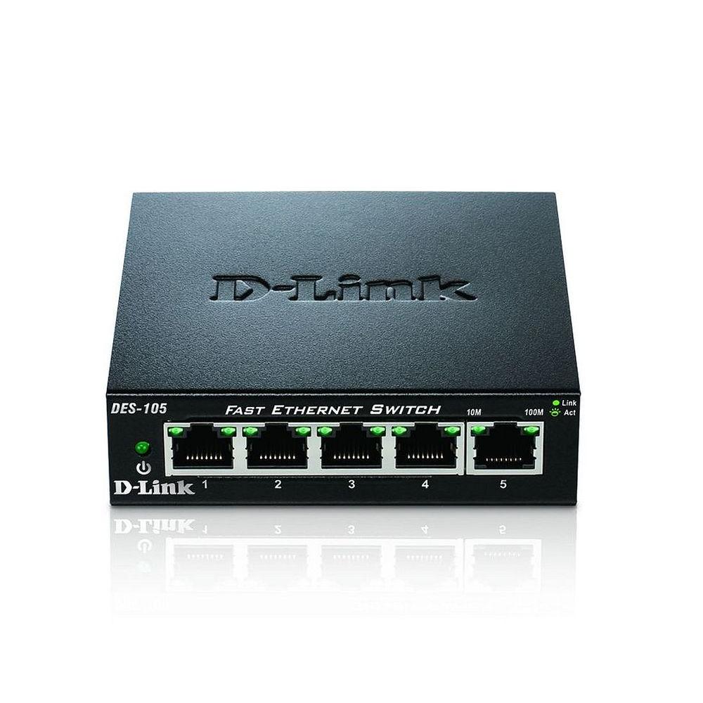 switch network port 8 d'link D Desktop 5 Metal Unmanaged 10/100 Switch Port DES105 Link