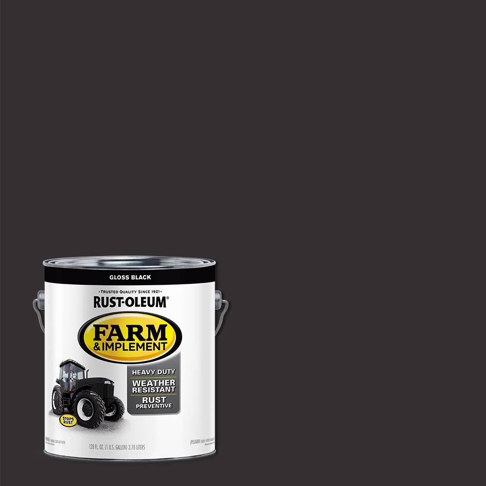 Rust-Oleum 1 Gal. Farm Equipment Gloss Black Enamel Paint (2-Pack ...