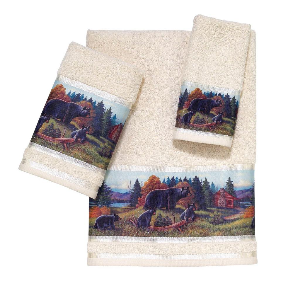 Avanti Linens Black Bear Lodge 3 Piece Bath Towel Set In Beige Avanti Linens Black Bear Lodge 3 Piece Bath Towel Set In Beige
