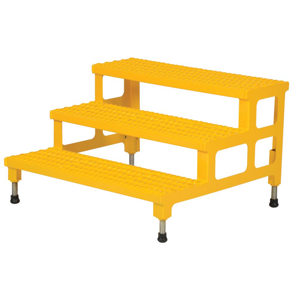 Vestil 36 inch x 34 inch 3-Step Adjustable Step Stand by Vestil