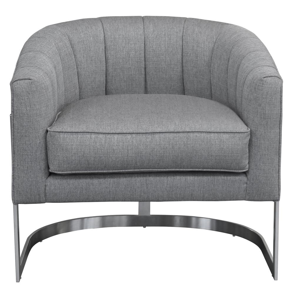 Armen Living Hoffman Contemporary Grey Fabric Upholstered Accent Armen Living Hoffman Contemporary Grey Fabric Upholstered Accent Chair