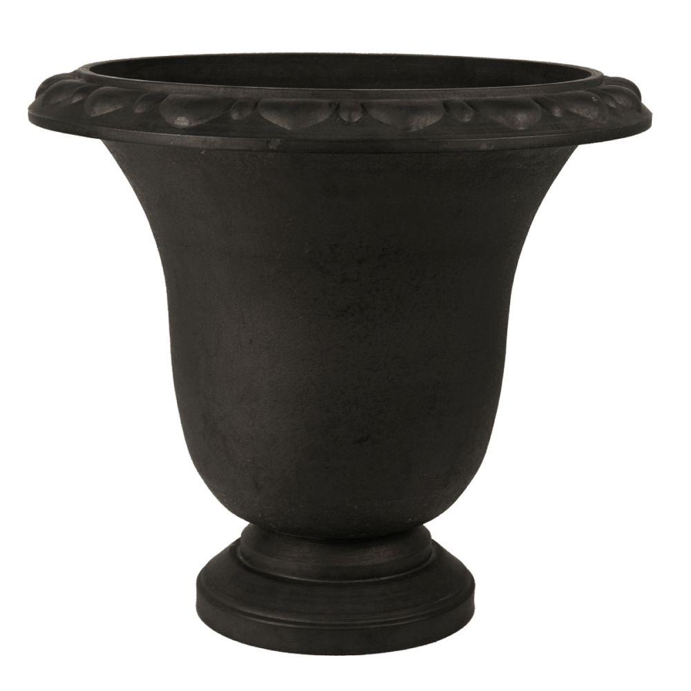 Composite Black Urn Planters The Home Depot Black Psw Urn