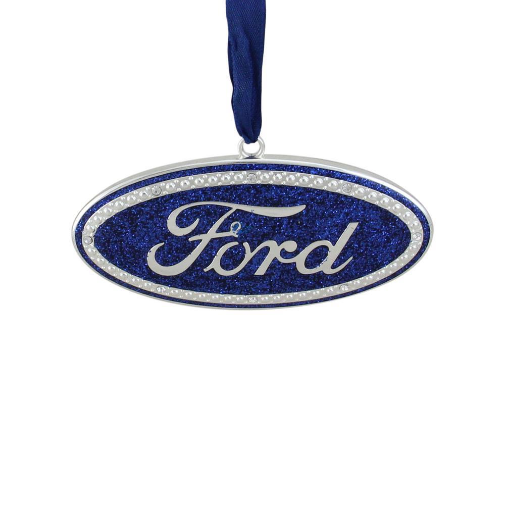 4 in officially licensed blue ford in logo silver plated christmas tree ornament - Silver Plated Christmas Tree Decorations 4 in officially licensed blue ford in logo silver plated christmas tree ornament - Silver Plated Christmas Tree Decorations