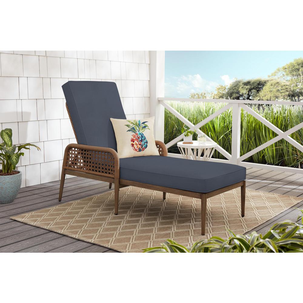 Hampton Bay Coral Vista Brown Wicker Outdoor Patio Chaise Lounge with