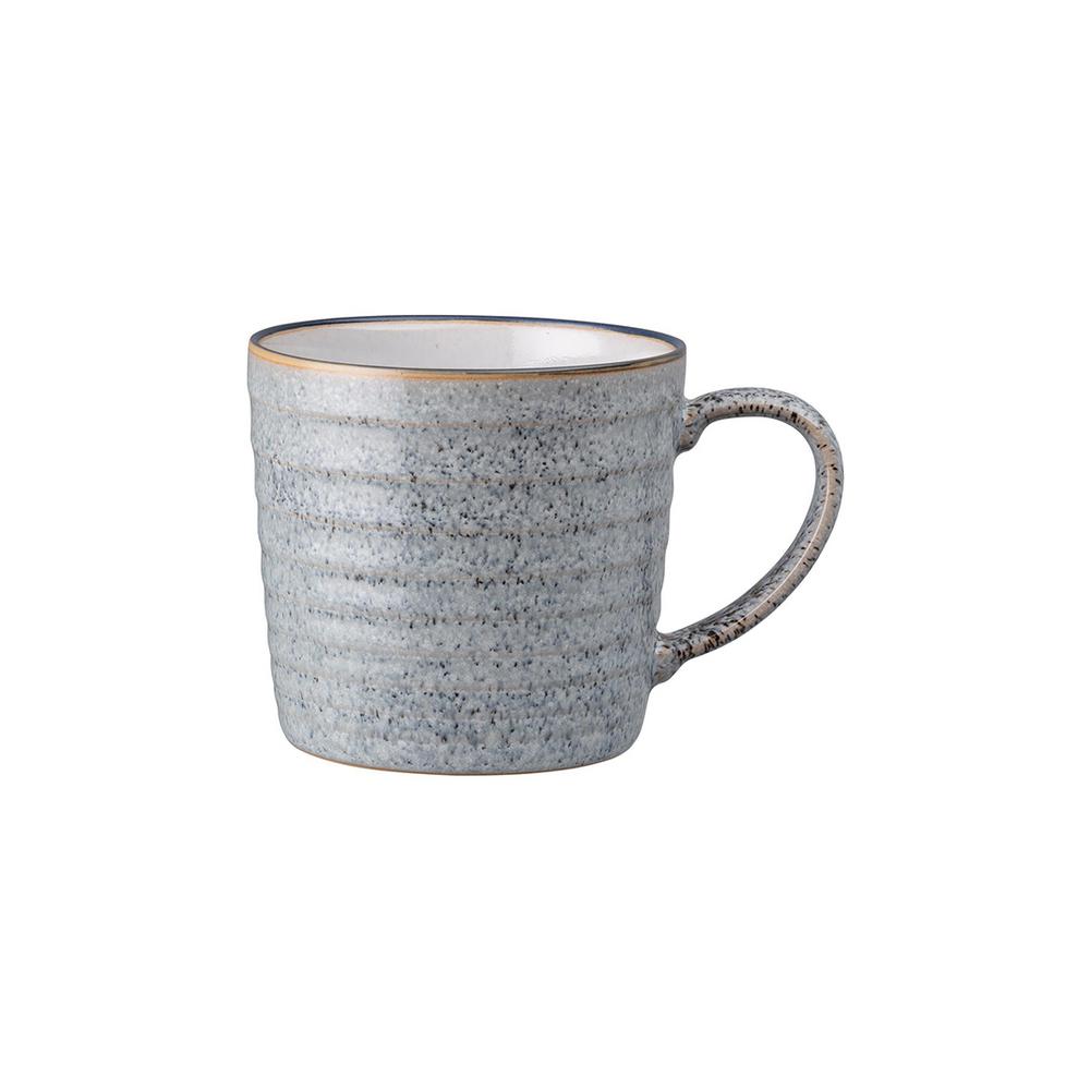 Denby 13 52 Oz Studio Grey White Ridged Coffee Mug Stg 112g The Home Depot