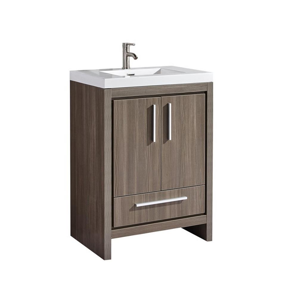 Mtd Vanities Maiden 24 In W X 20 D 36 H Bath Vanity W X 20 In D 36 H Bath Vanity Grey Pine With Acrylic Top White Basin