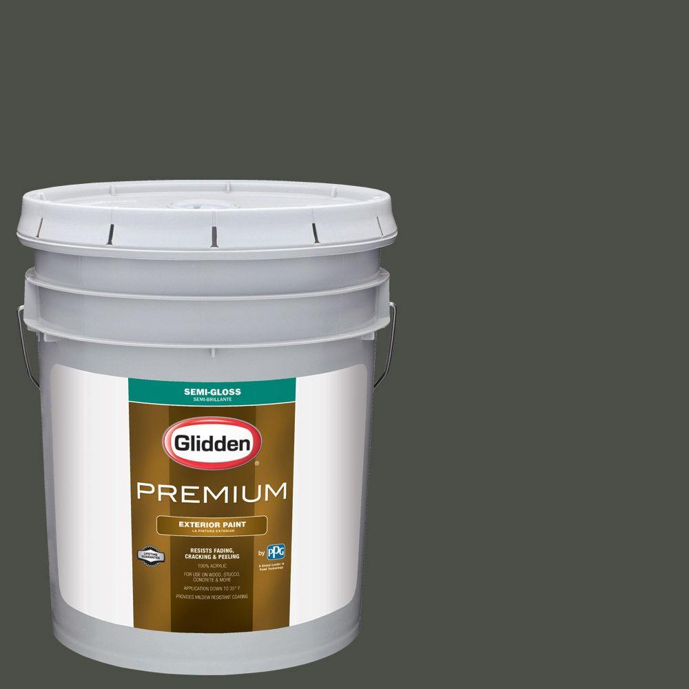 Glidden Premium 5 Gal Hdgcn1 Enchanted Forest Green Semi Gloss Hdgcn1 Enchanted Forest Green Semi Gloss Latex Exterior
