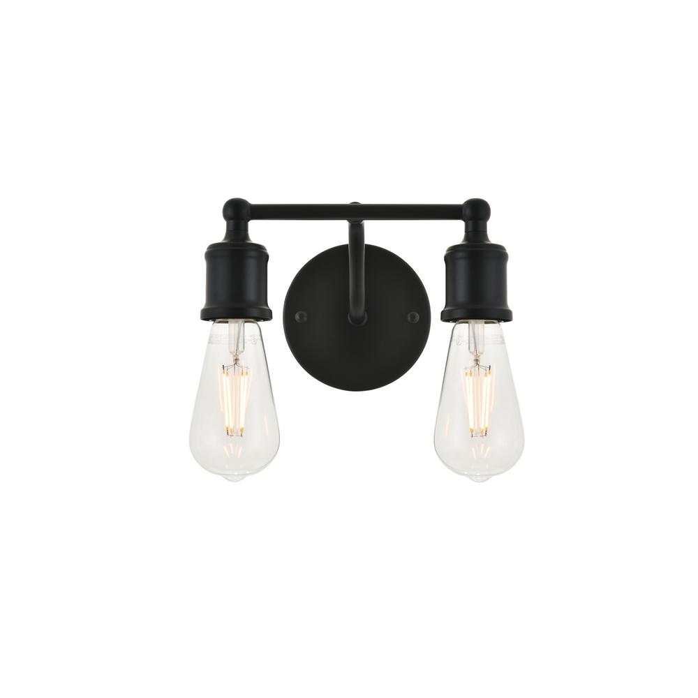 Home Luminaire Wall Sconce /w Metal Shade and Cage Black #NO7004