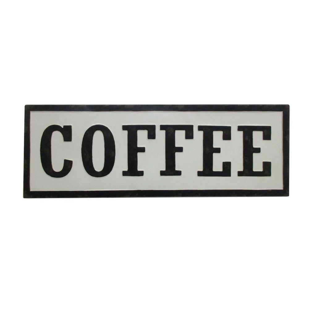 Three Hands 12 In White Novelty Sign Coffee 56864 The Home Depot