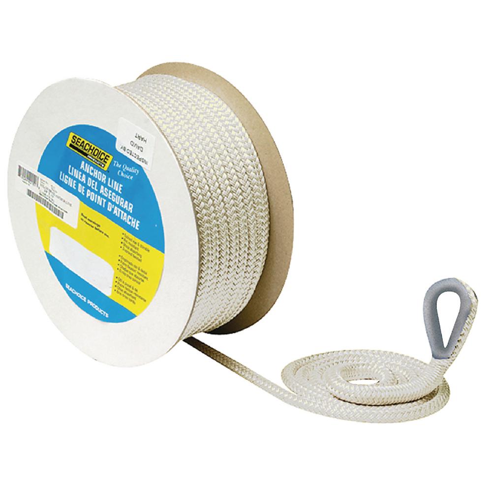 Seachoice 3//8/" x 100/' Twisted Nylon Premium anchor line w//Tracer 47711