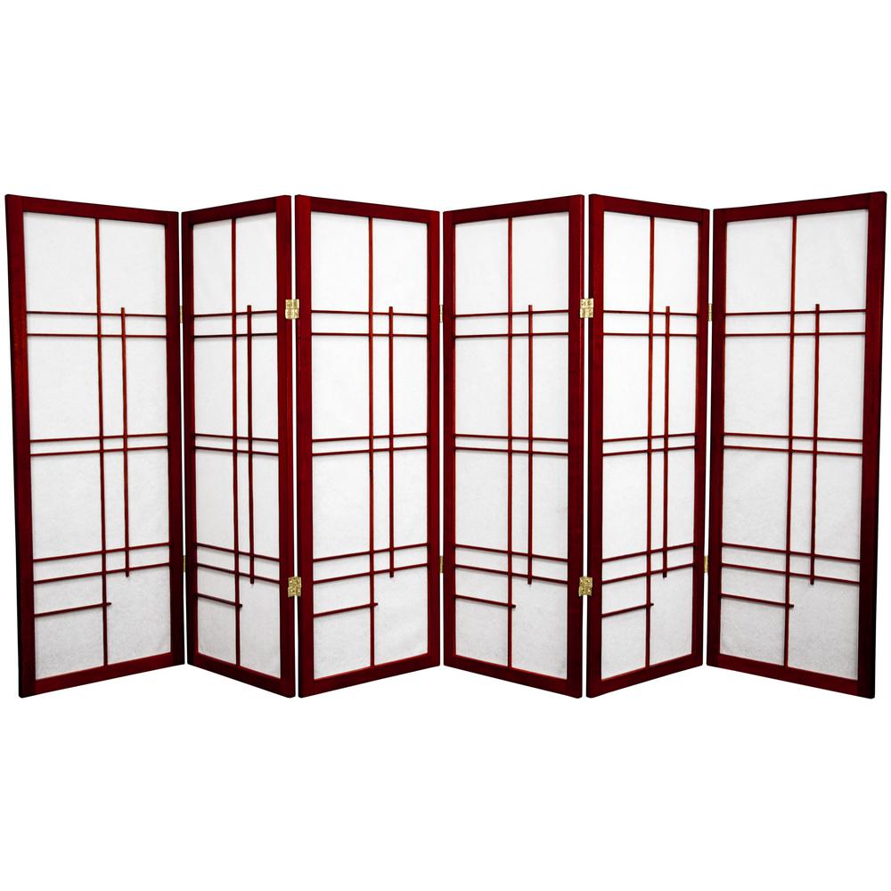 4 ft. Rosewood 6-Panel Room Divider-CLEUDES-RWD-6P - The Home Depot