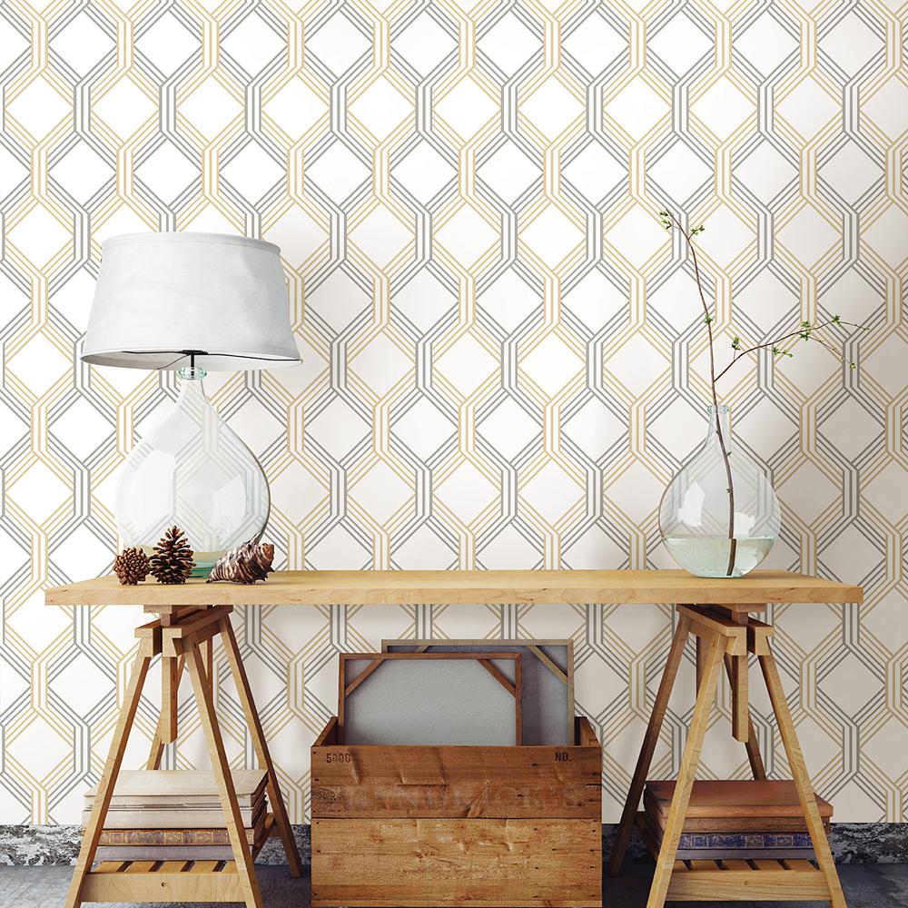 A Street Linkage Gold Trellis Wallpaper 2697 78051 The Home Depot
