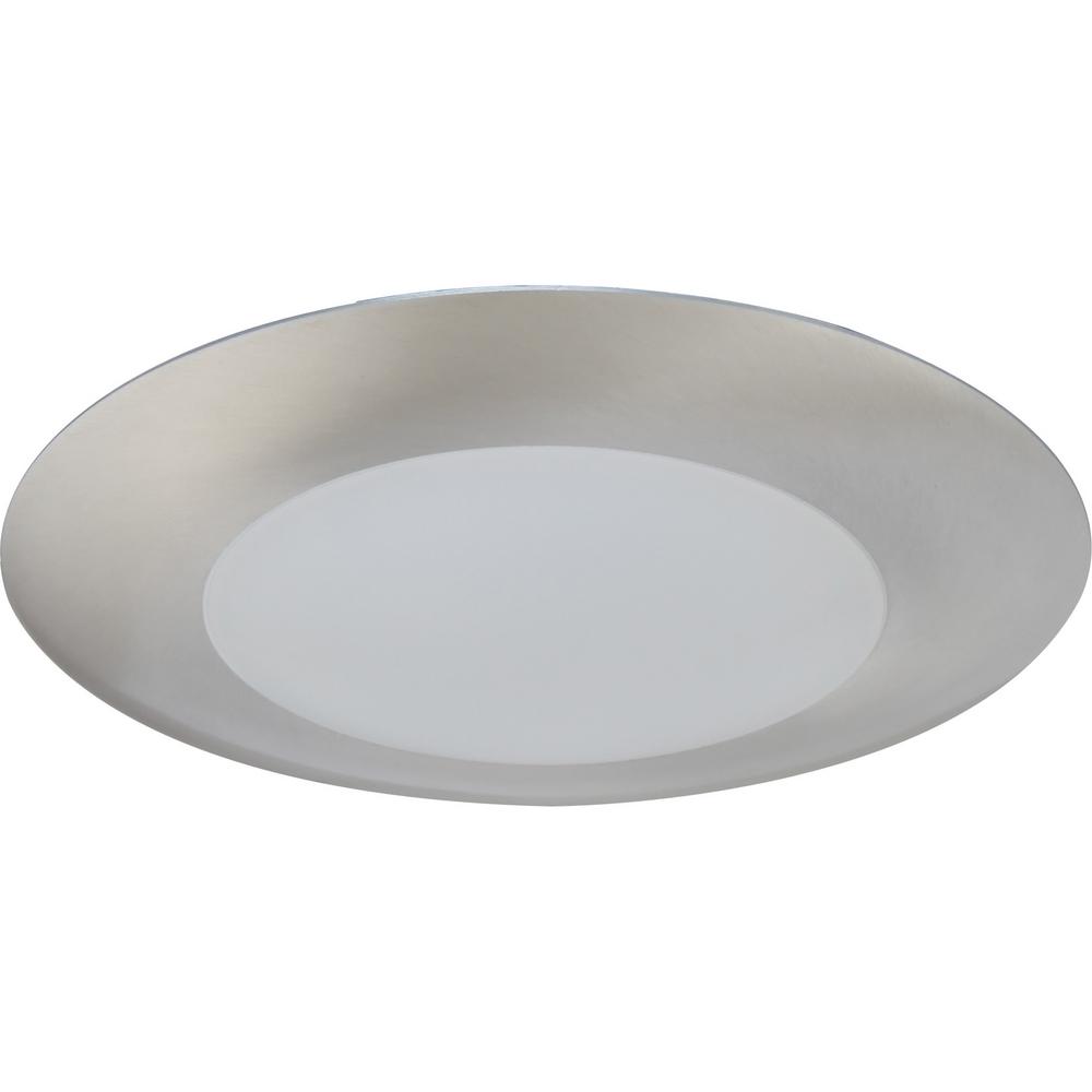 Volume Lighting 1 Light Brushed Nickel Aluminum Led Indoor Outdoor 1 Light Brushed Nickel Aluminum Led Indoor Outdoor Surface Ceiling Flush Mount Wall Sconce With Lens Round Trim