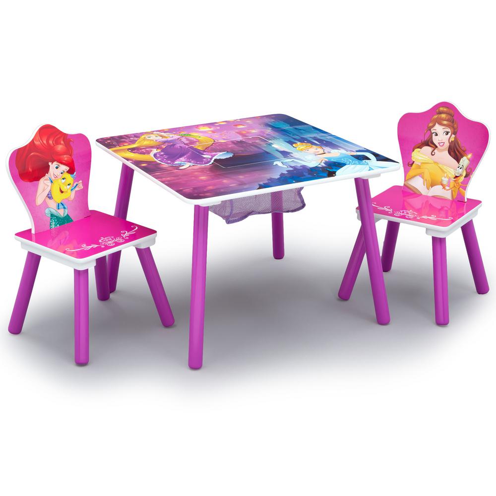 Delta Children Disney Princess 3 Piece Multi Color Table And