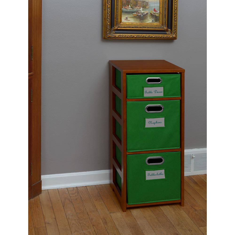 UPC 192357000021 product image for Flip Flop Cherry and Green 3-Shelf Folding Bookcase and Storage Tote Set, Red/Gr | upcitemdb.com