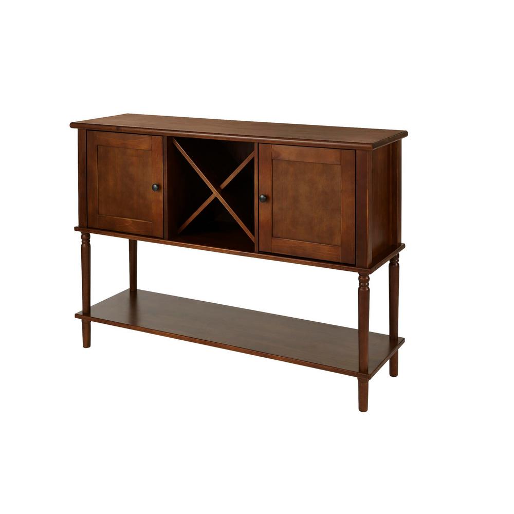 Stylewell Walnut Finish Buffet Table With Storage