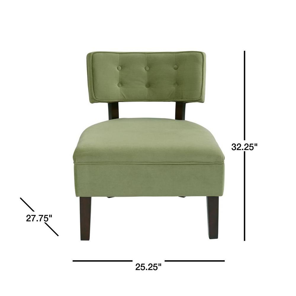 Osp Home Furnishings Curves Spring Green Velvet Accent Chair