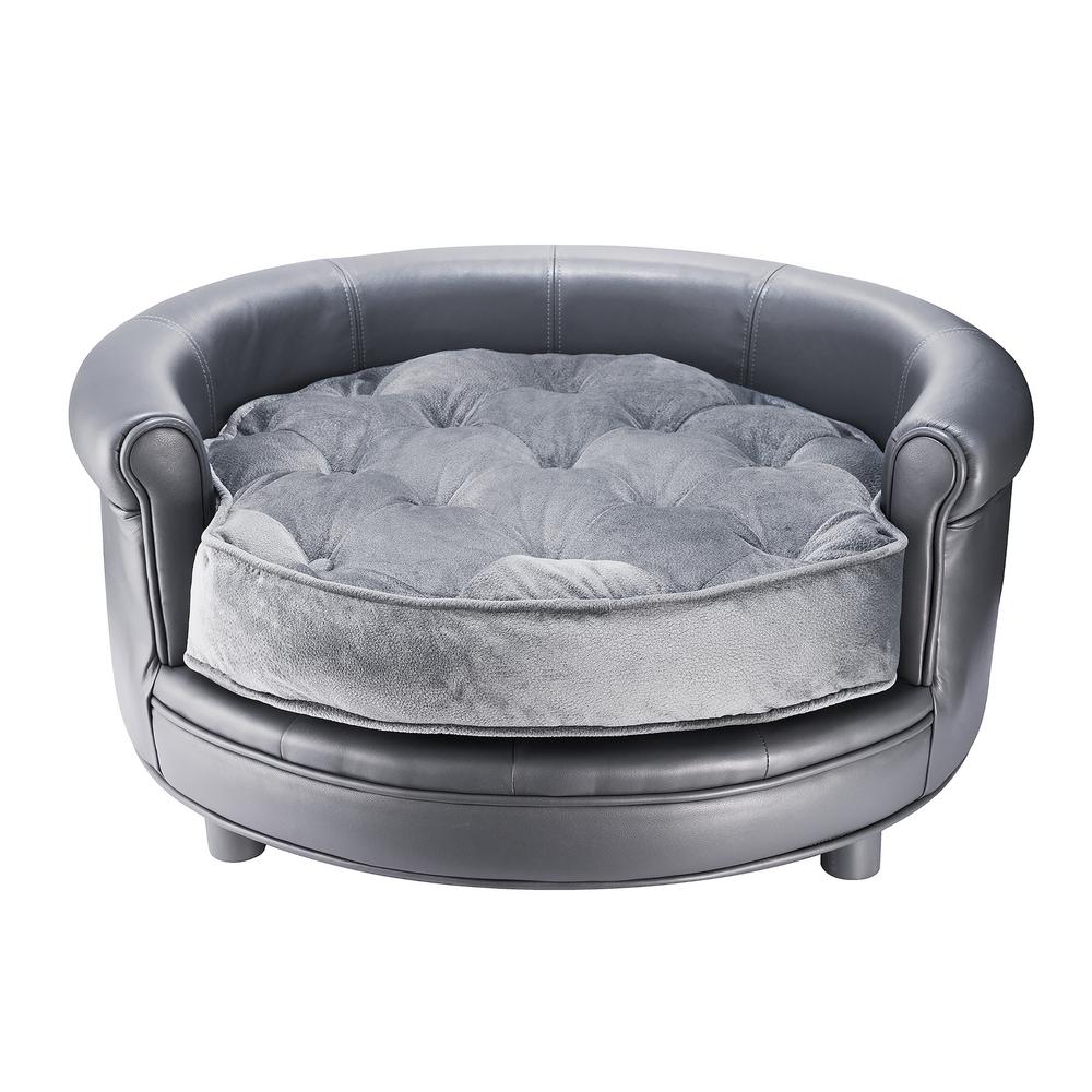 Villacera Chesterfield Large Classic Gray Pet Bed Hwd630345 The Villacera Chesterfield Large Classic Gray Pet Bed
