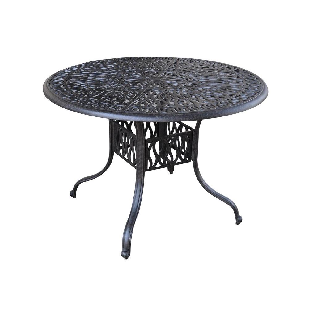 Home Styles Floral Blossom 42 in. Round Patio Dining Table-5558-30