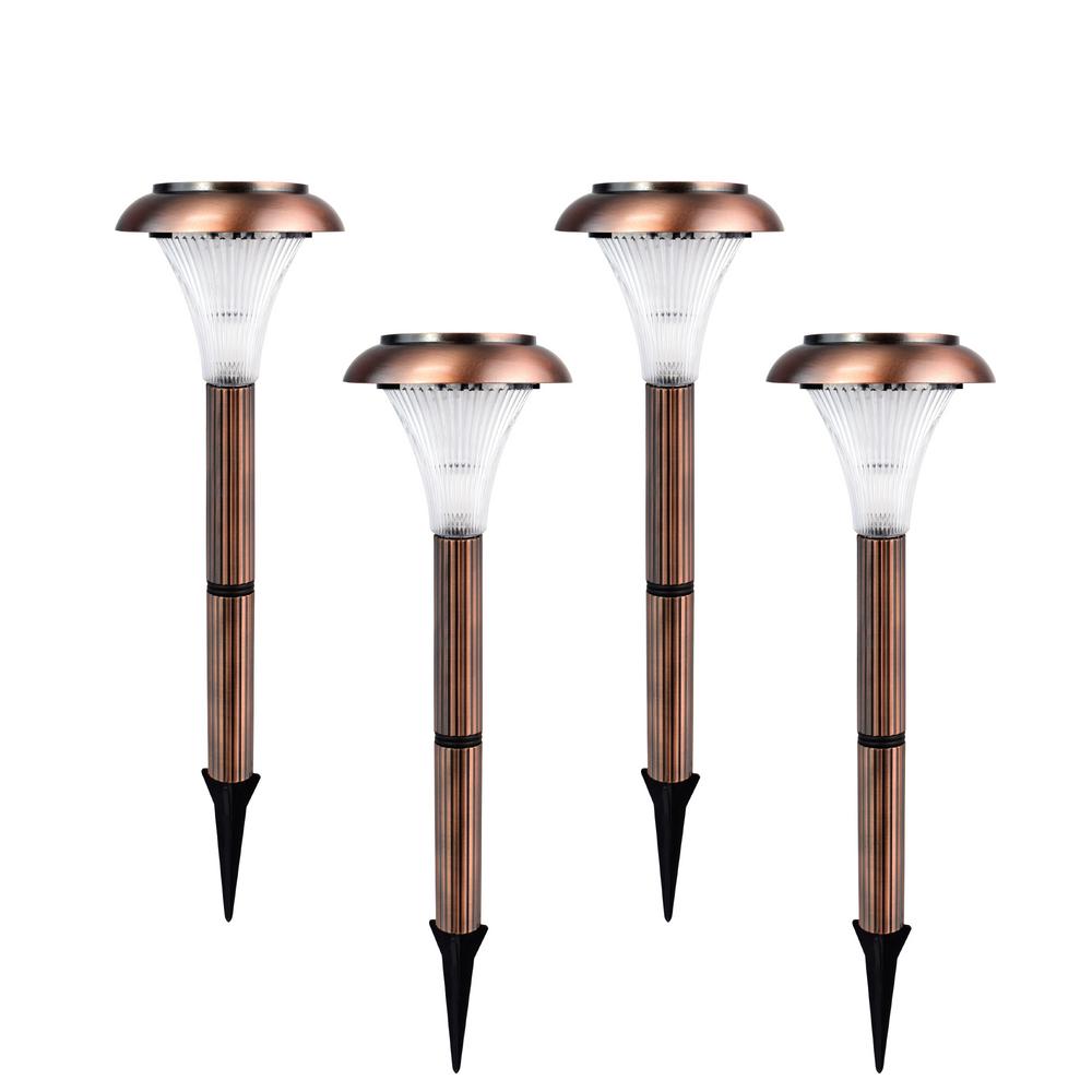 Ecothink Copper Outdoor Integrated LED Landscape Path Light (Set of 4) by Ecothink