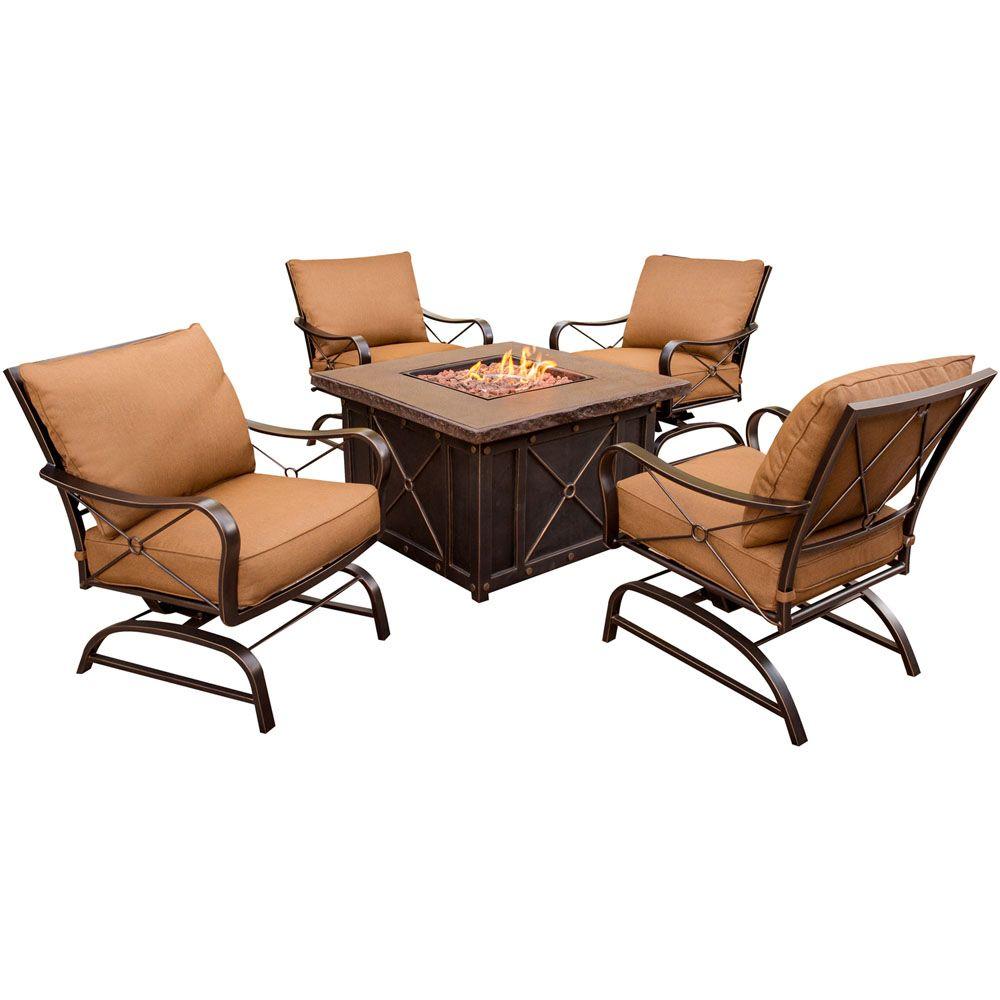 Fire Pit Patio Sets Outdoor Lounge Furniture The Home Depot