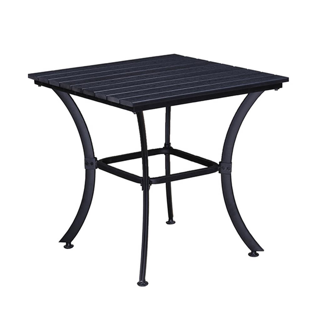 Modern Contemporary 25 In Square Faux Wood Slatted Indoor And Outdoor Black Steel Side Table Hd904 Bk The Home Depot - Patio Side Table Black Metal Modern Contemporary 25 In Square Faux Wood Slatted Indoor And Outdoor Black Steel Side Table Hd904 Bk The Home Depot - Patio Side Table Black Metal