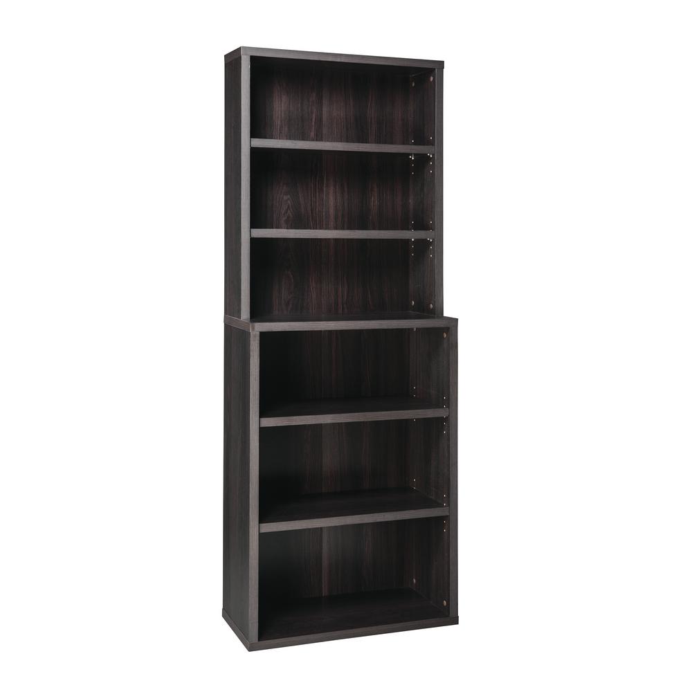 ClosetMaid 82 in. x 30 in. Black Walnut Decorative 6-Shelf Hutch Unit