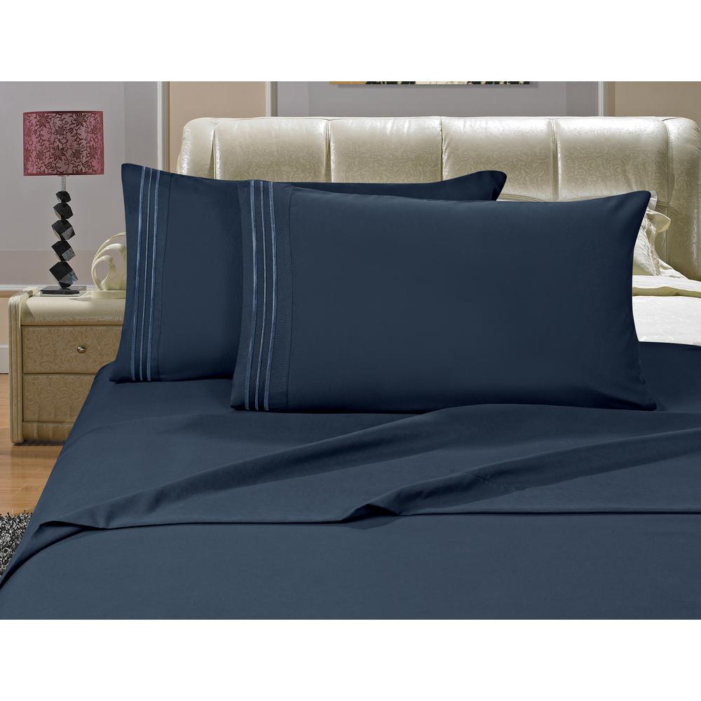 Elegant Comfort 1500 Series 4 Piece Navy Blue Triple Marrow This Review Is From 1500 Series 4 Piece Navy Blue Triple Marrow Embroidered Pillowcases Microfiber Queen Size Bed Sheet Set