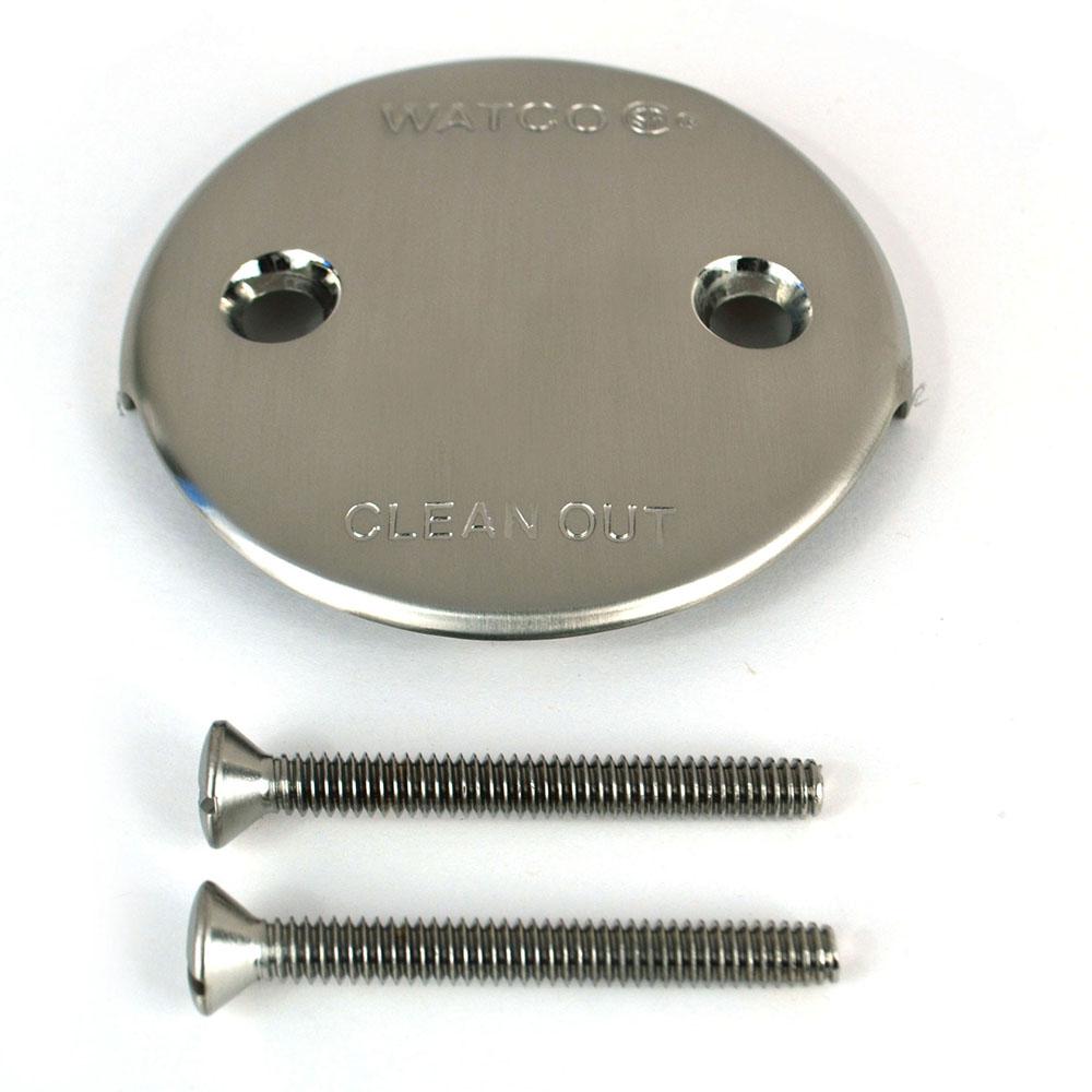 Watco Two Hole Bathtub Overflow Plate Includes And In Nickel