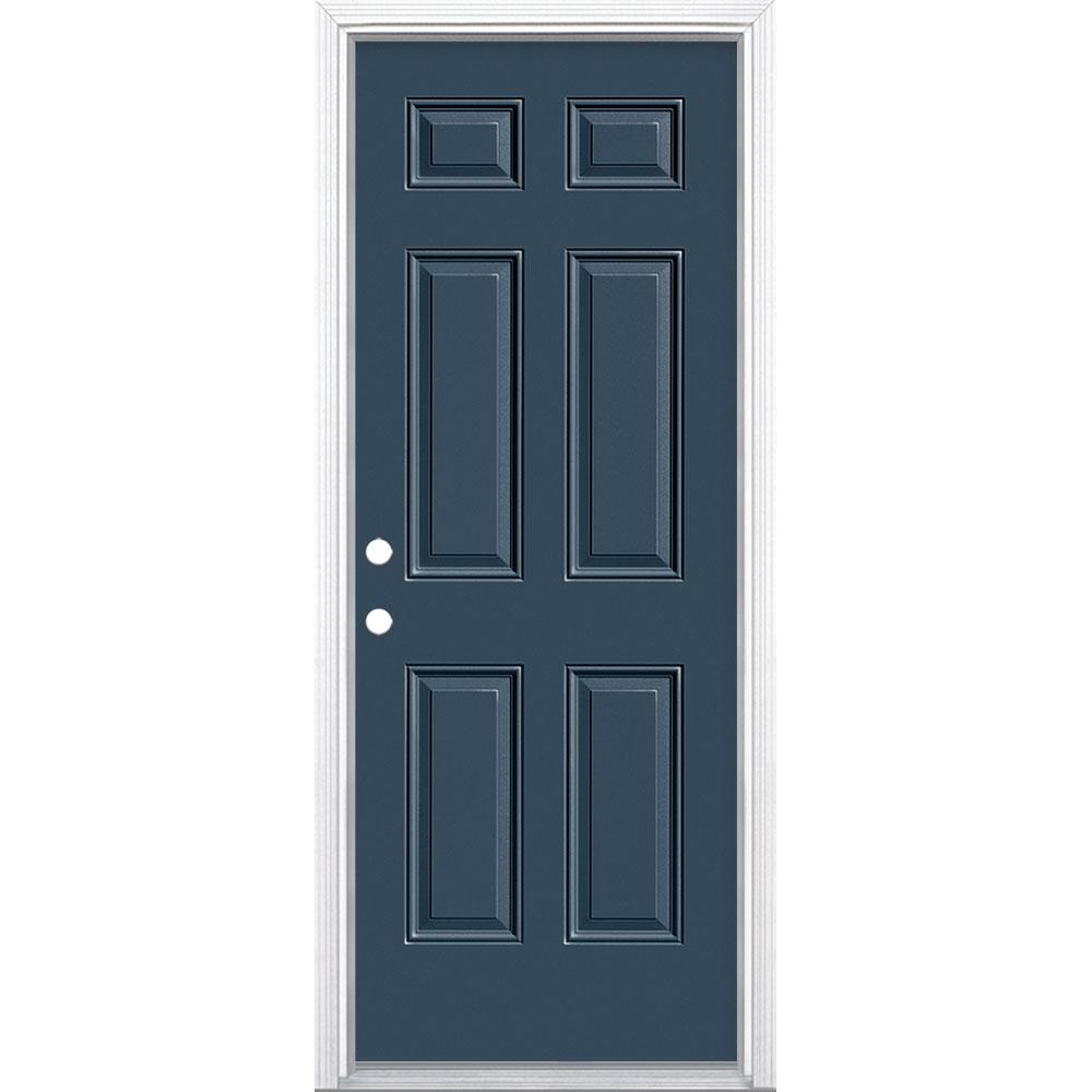 Masonite 30 in. x 80 in. 6Panel RightHand Inswing Painted Steel Prehung Front Exterior Door